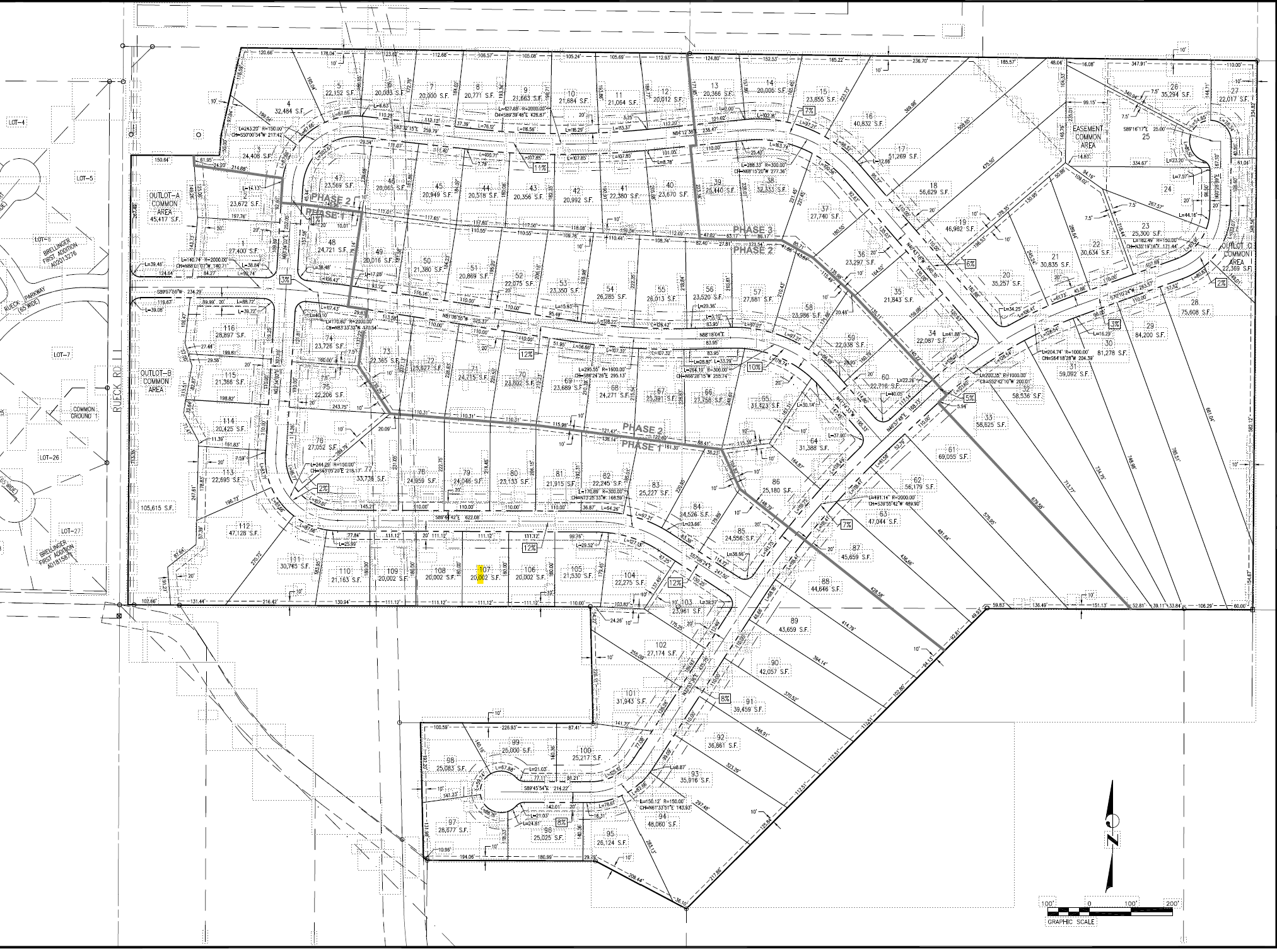 Proposed 116 Lot Subdivision Plat